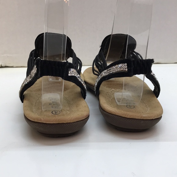 Link Black Sandals with Rhinestones Size 4 - Picture 7 of 11
